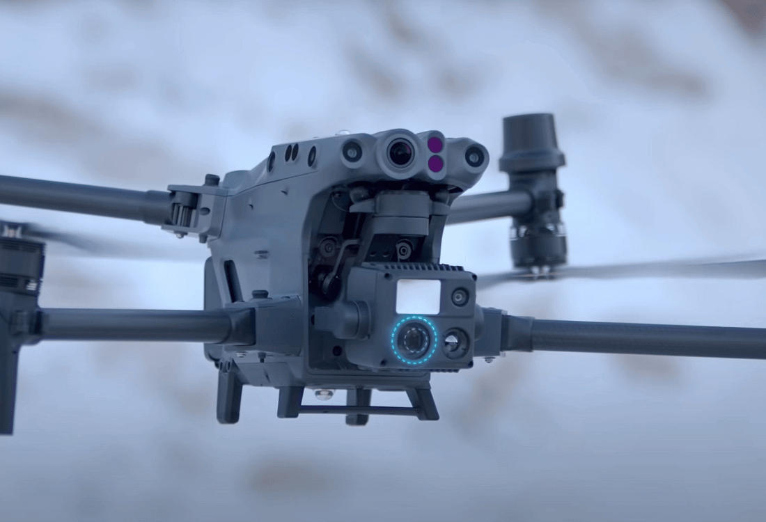A close up of a drone being used to carry out an inspection.